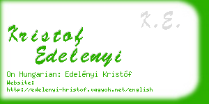 kristof edelenyi business card
